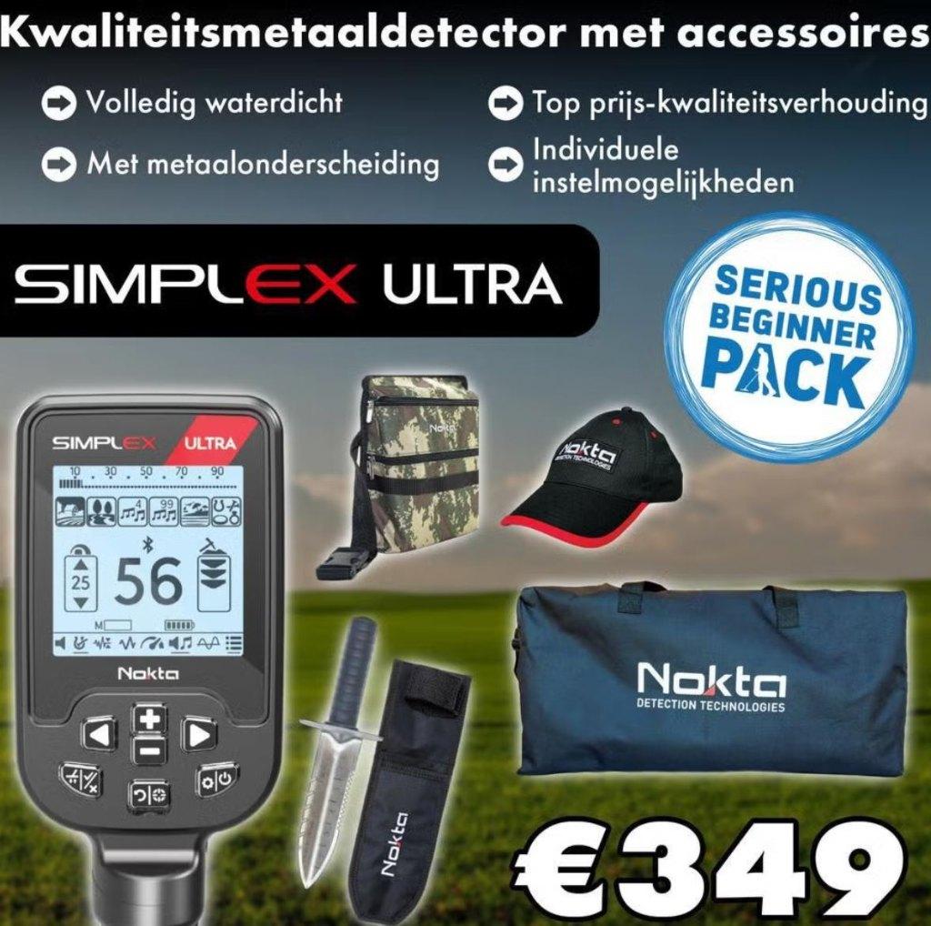 Nokta Simplex Ultra AANBIEDING | Meest verkochte startersset, Hobby en Vrije tijd, Metaaldetectors, Ophalen of Verzenden, Nieuw