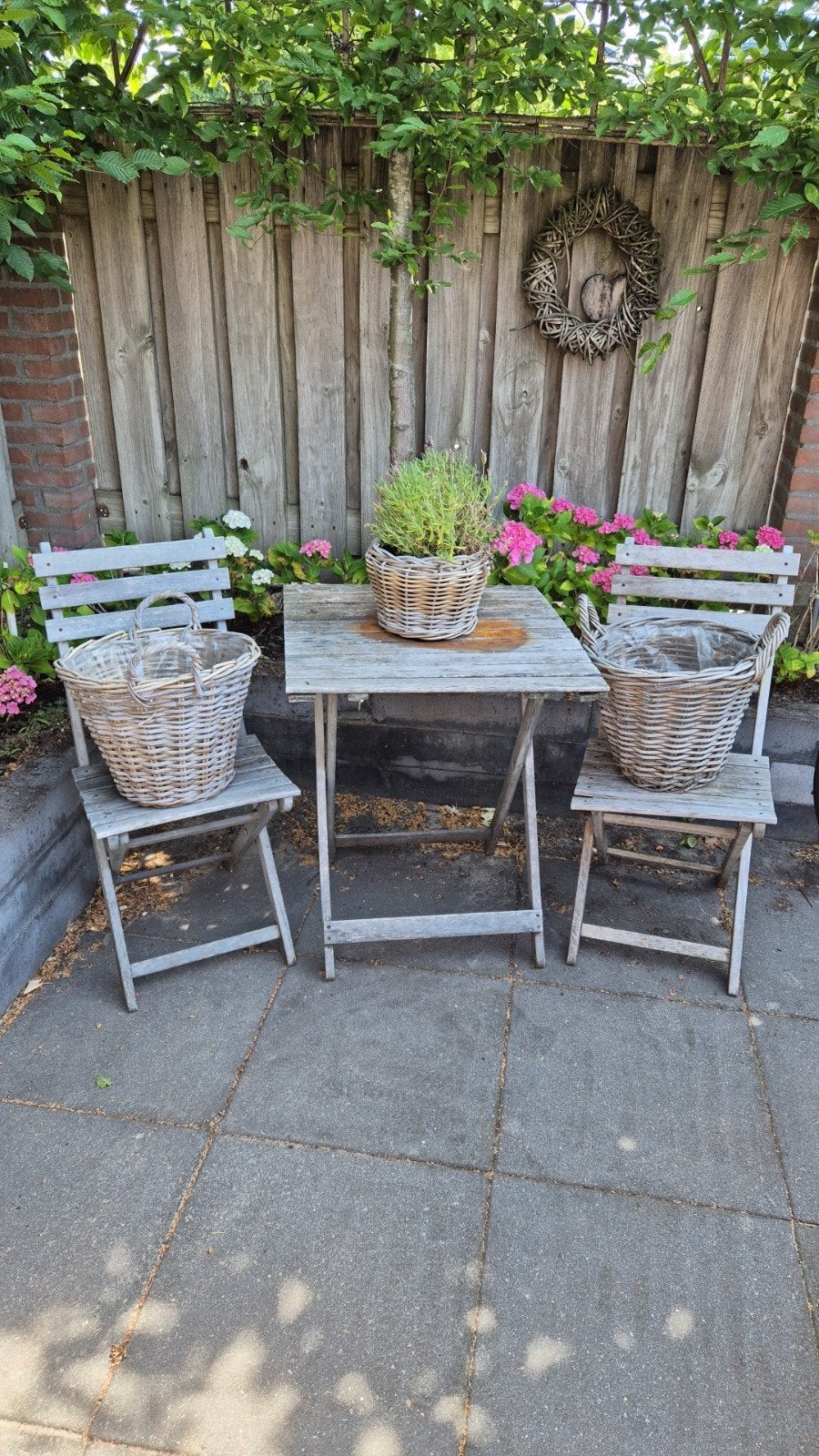 Frans bistrosetje hout, Ophalen of Verzenden, Hout