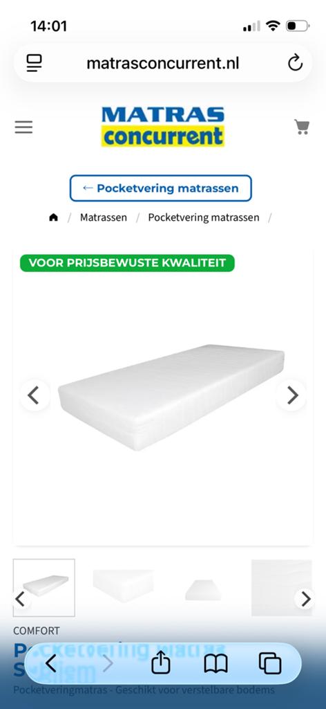 Matras subliem 70x 190, Huis en Inrichting, Slaapkamer | Matrassen en Bedbodems, Ophalen, Nieuw, Eenpersoons, 190 cm of minder