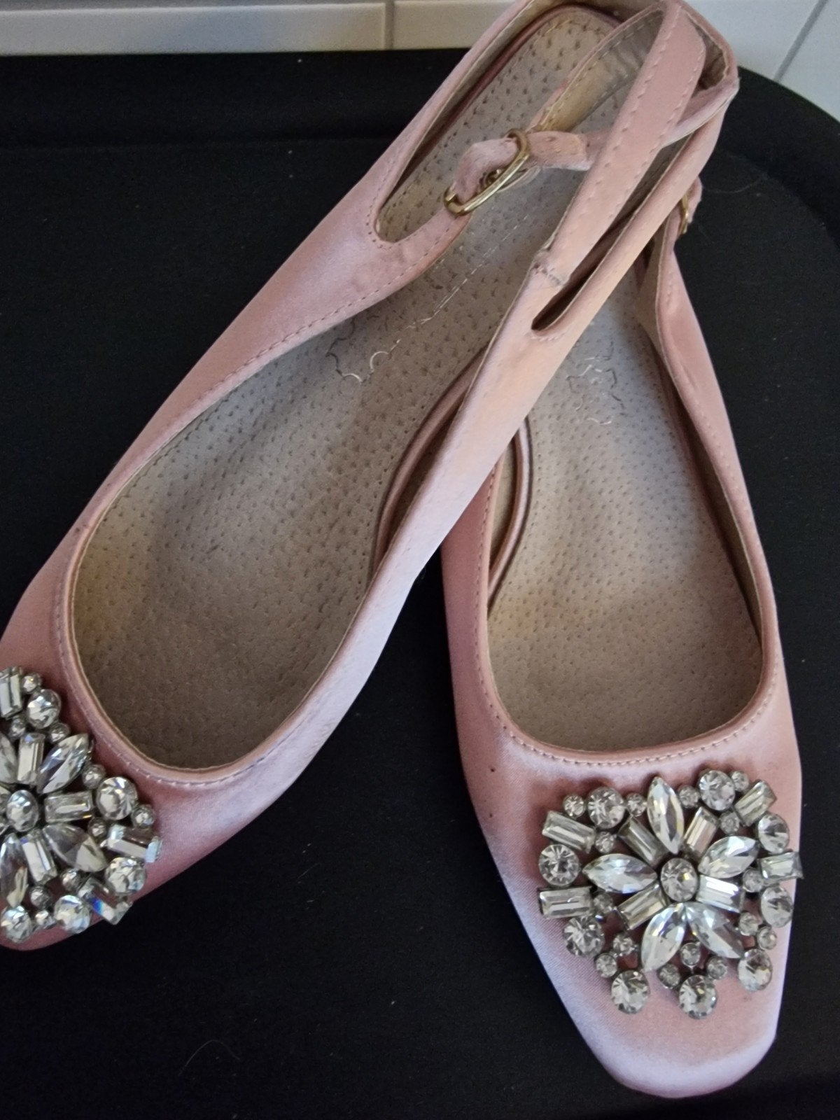 Roze ballerina's met strass steentjes - Maat 37, Ophalen of Verzenden, Zo goed als nieuw, Roze