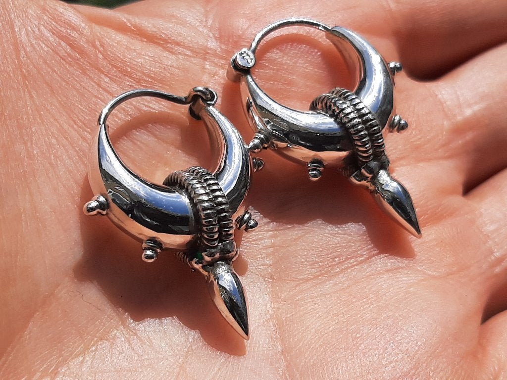 Vanoli 925 zilver creolen oorbellen Bali hoops 3,2 cm spike, Hangers, Vanoli, Amsterdam, Nieuw