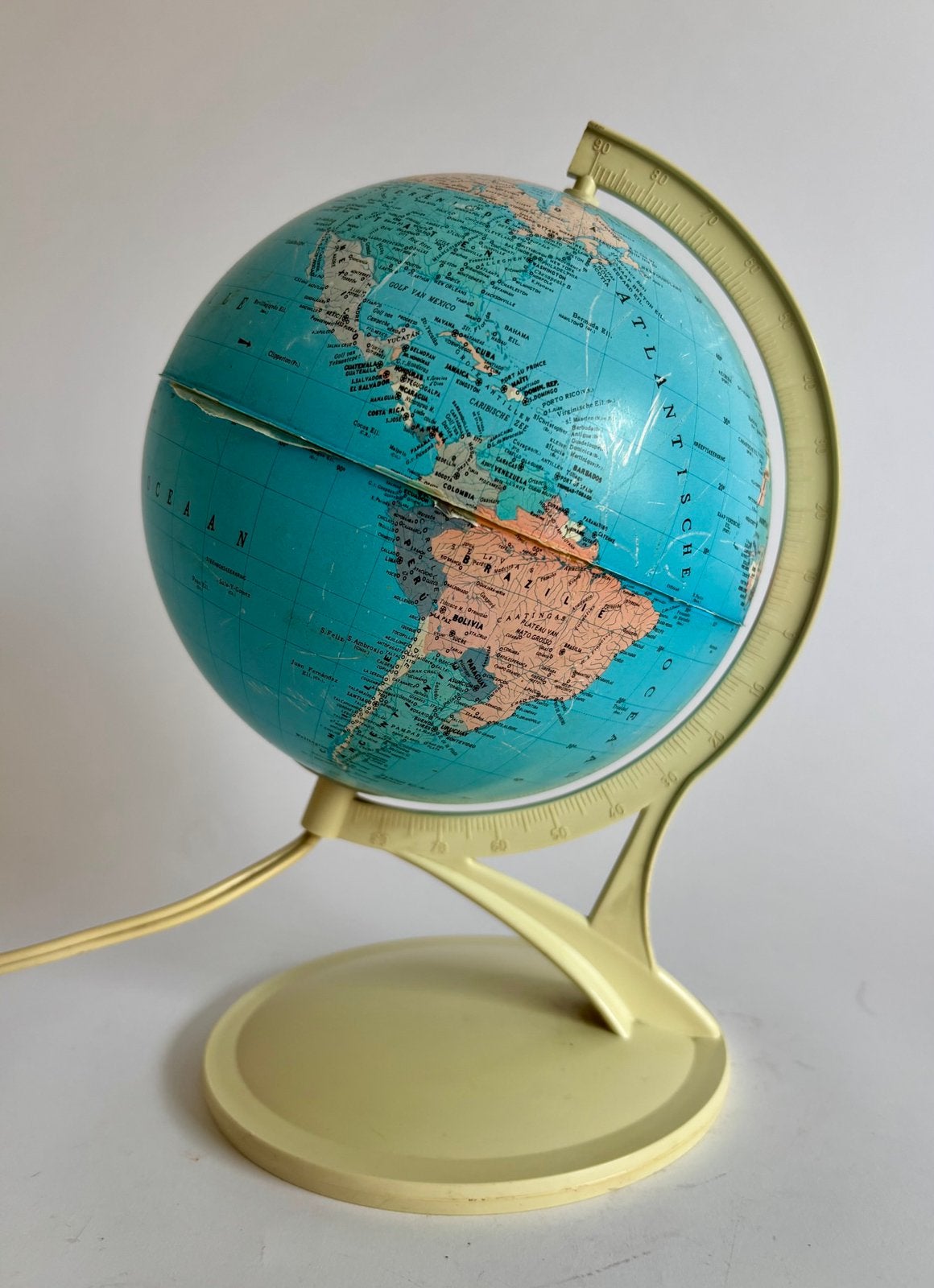Vintage Eerste Nederlandsche Globe – Industrie Zwolle ‘70, Kunststof, -, -, Ophalen of Verzenden