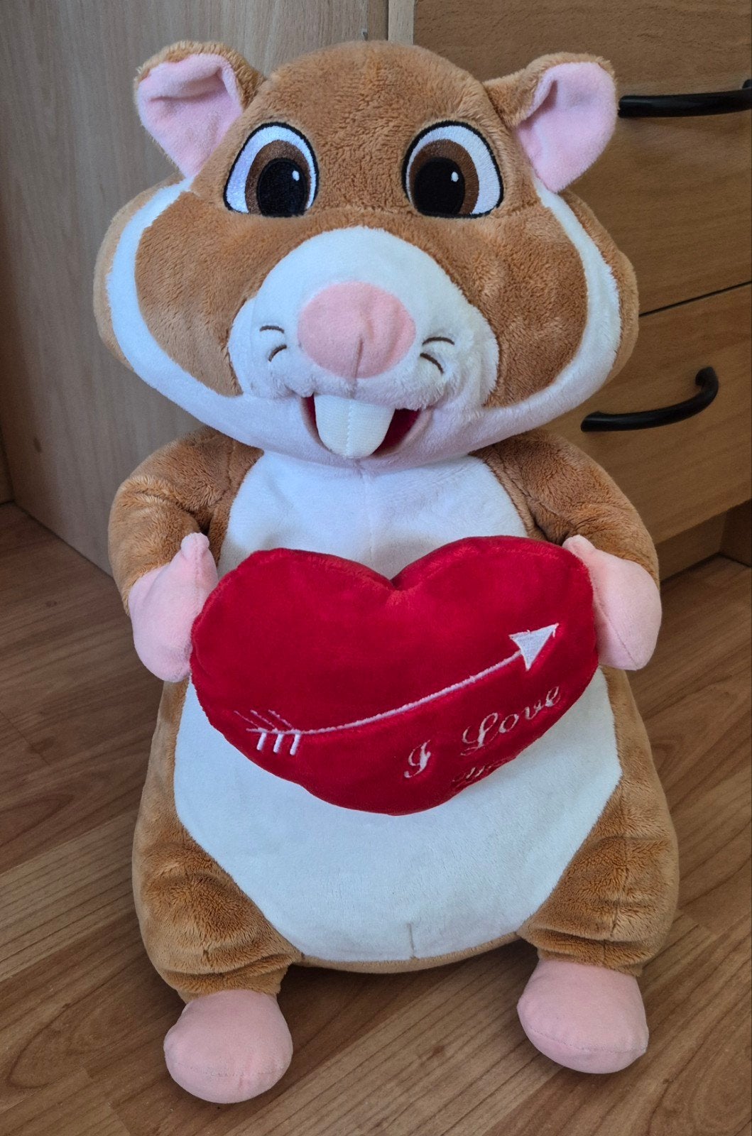 AH Hamster met rood hartje I love you 40 cm groot ZGAN, Ophalen of Verzenden, Zo goed als nieuw, Overige typen