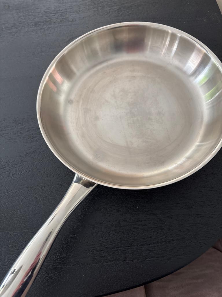 Fissler Koekenpan RVS 28cm - Inductie Geschikt, Gebruikt, Inductieplaat, Ophalen of Verzenden, Rvs
