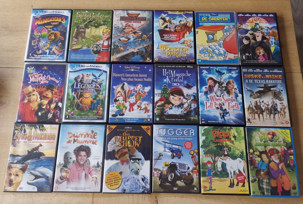 Grote collectie kinderfilms en series op DVD, Avontuur, Gebruikt, Alle leeftijden, Ophalen of Verzenden