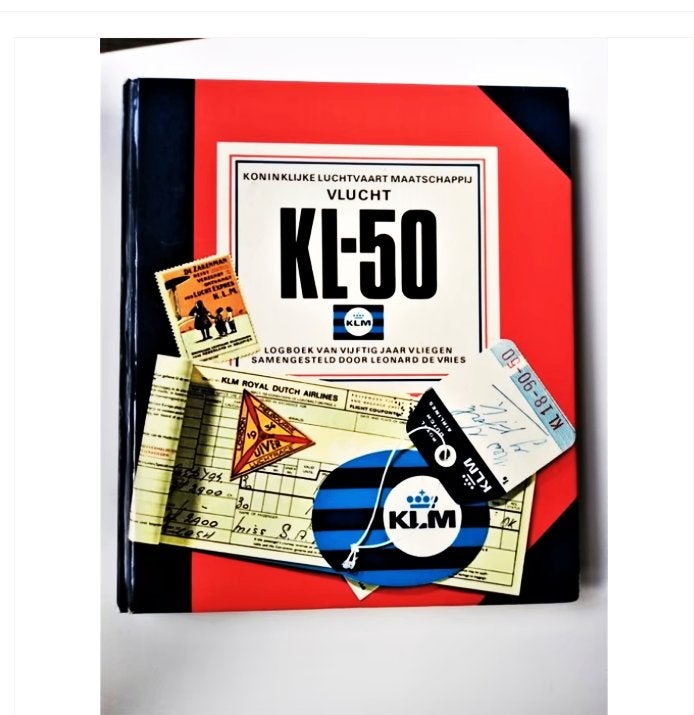 vlucht KL-50 logboek van 50 jaar vliegen-de vries *1969*, Ophalen of Verzenden, Zo goed als nieuw, L.de vries