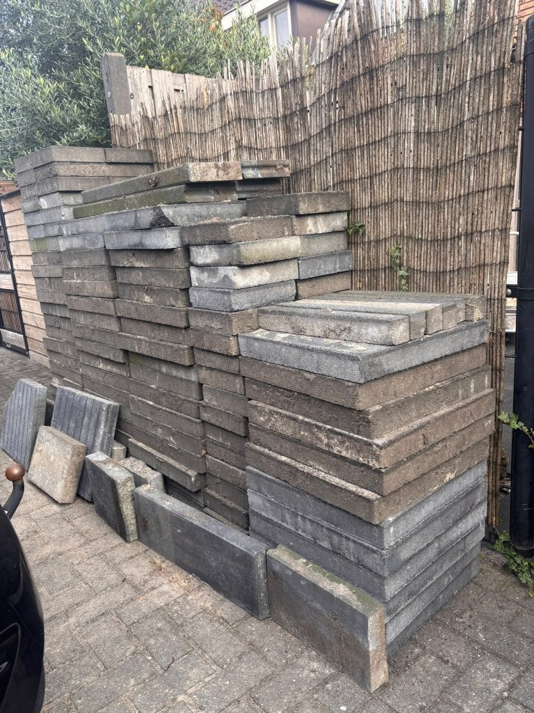 Tuintegels ~19m2 alleen in volledigheid op te halen, Tuin en Terras, Ophalen, Gebruikt, 10 m² of meer, Grind