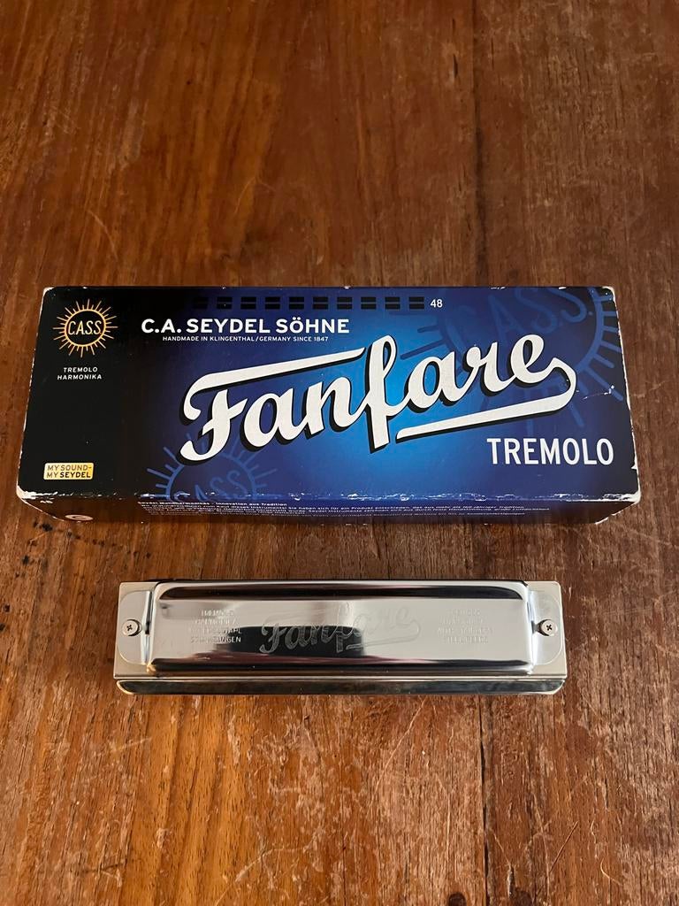 C.A. Seydel Söhne Fanfare Tremolo Mondharmonica, Overige typen, Ophalen of Verzenden, Zo goed als nieuw, Met koffer of doosje