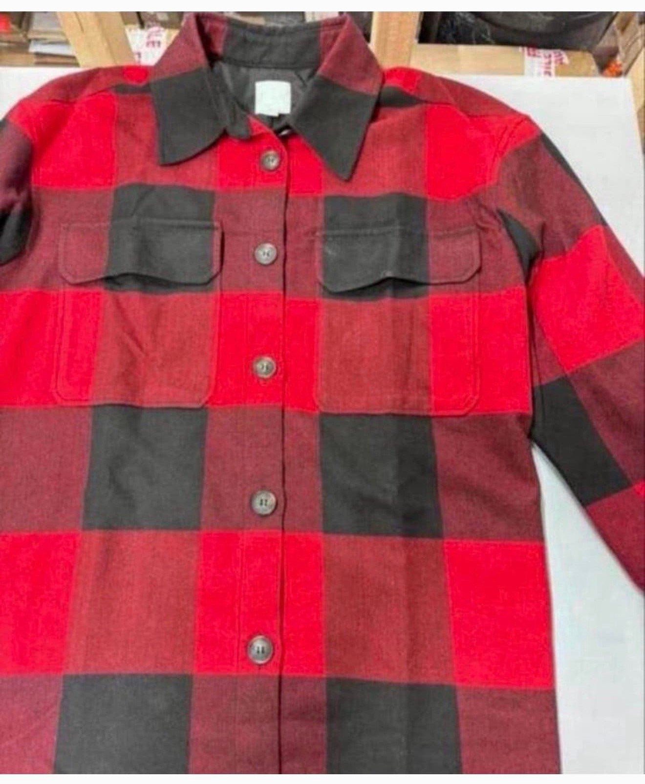 H&M vest trui jack - L mannen heren Rood Zwart geblokt blok, Maat 52/54 (L), L, Zo goed als nieuw, L
