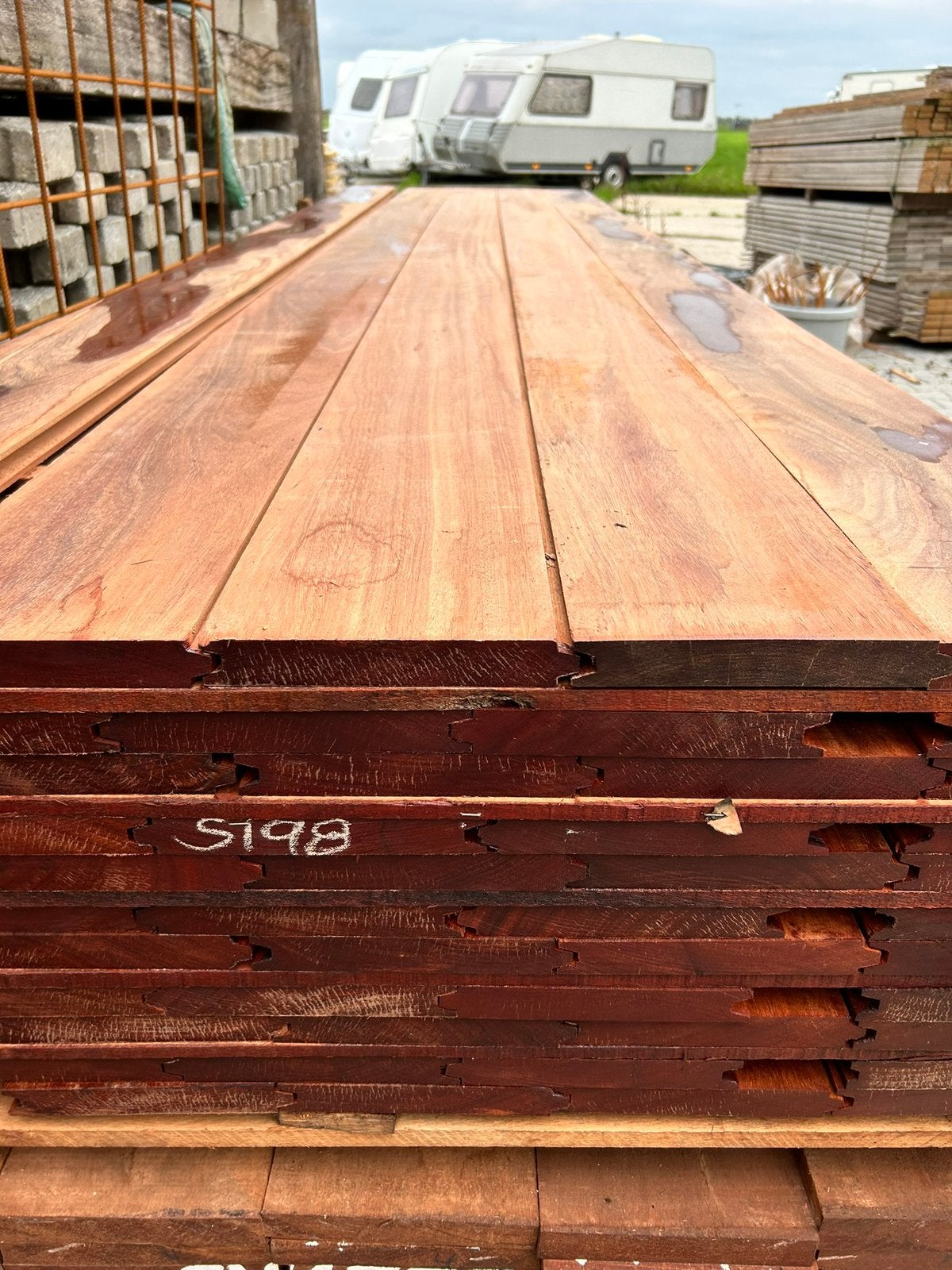 Hardhouten damwand 3 cm beschoeiing, Tuin en Terras, Planken, Nieuw, Ophalen of Verzenden, Hardhout