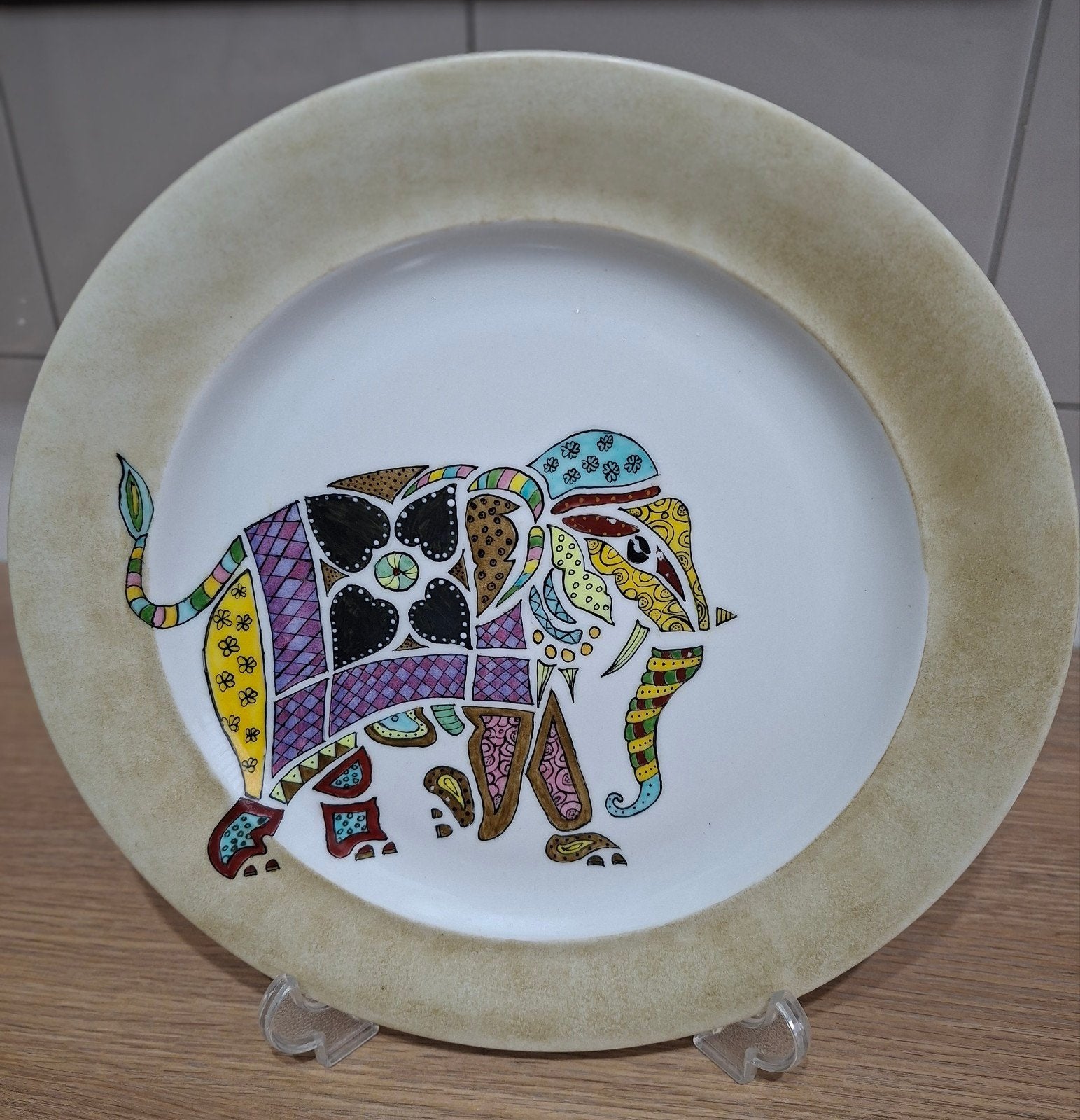 Scherper Olifant Bord.., Antiek en Kunst, Ophalen of Verzenden