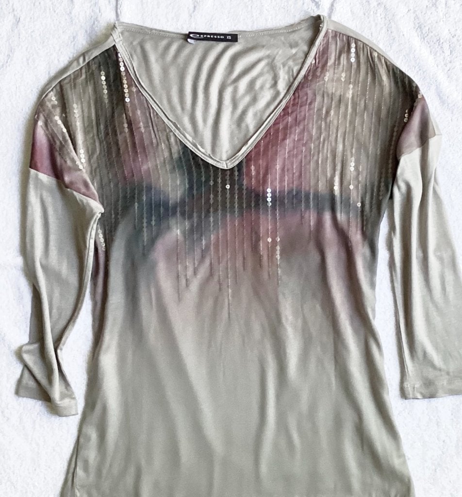 Prachtige EXPRESSO Pailletten Top mt XS, Kleding | Dames, Ophalen, Lange mouw, Maat 34 (XS) of kleiner, Gedragen