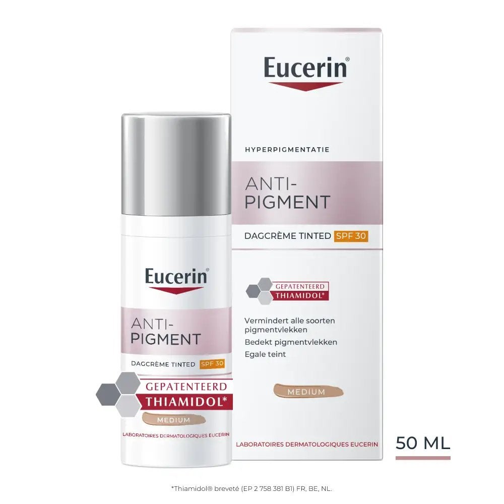Eucerin Anti-Pigment Dagcrème Tinted SPF30 Medium 50ml, Verzenden, Nieuw, Gehele gezicht, Verzorging