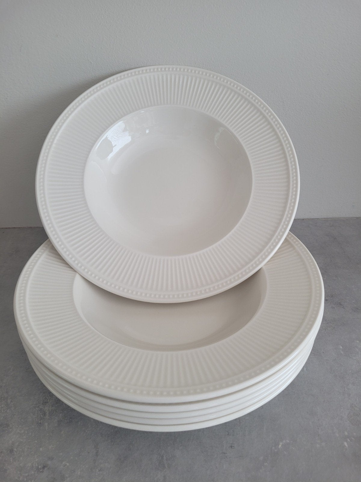 Wedgwood Windsor diepe borden/pastaborden - 6 stuks, Ophalen, Klassiek, Zo goed als nieuw, Bord(en)