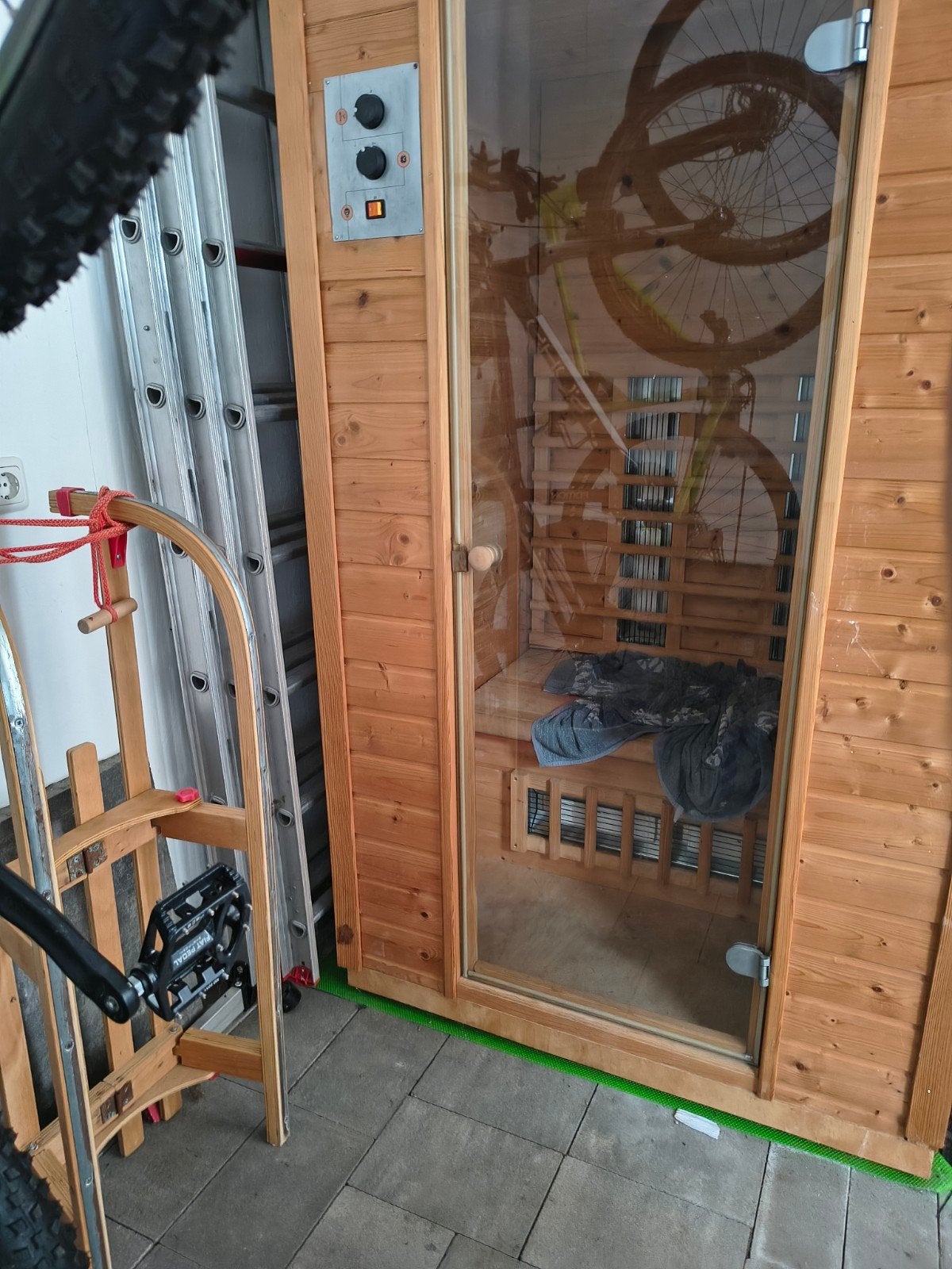 Sauna 2 pers, Sport en Fitness, Sauna, Ophalen, Gebruikt, Complete sauna