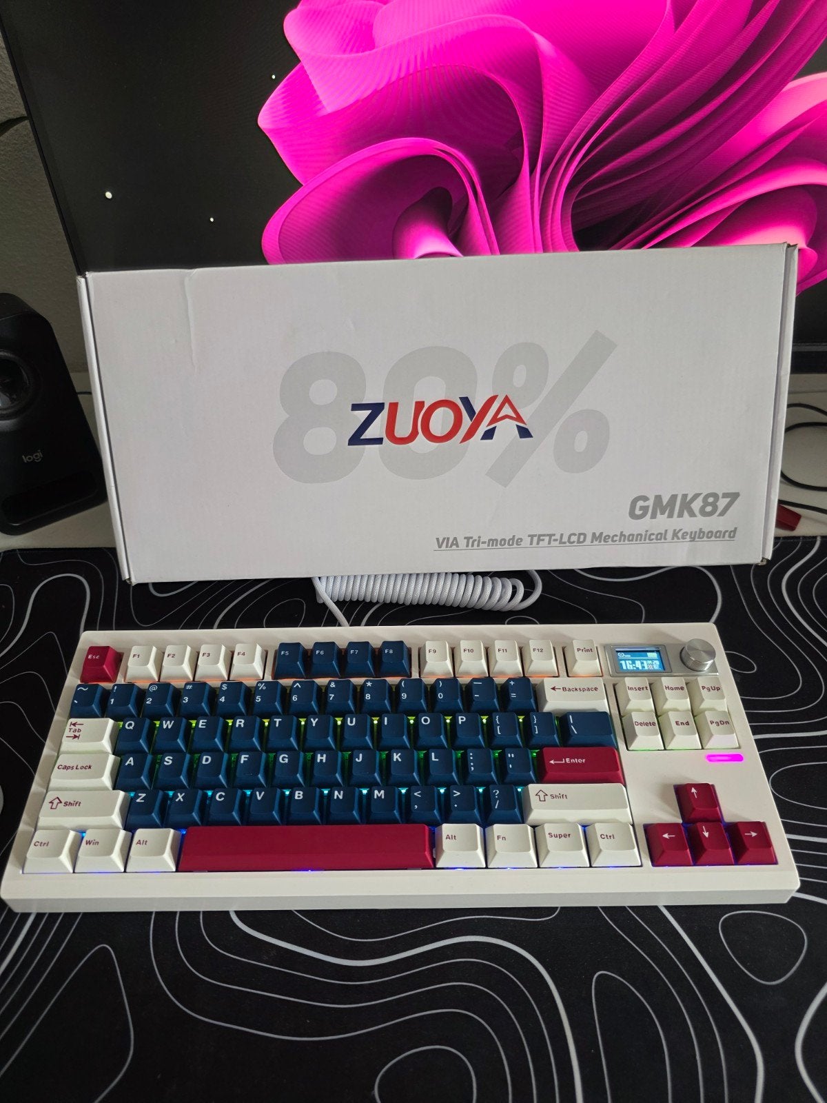 GMK87 Custom Toetsenbord met Scherm, Draadloos/Bedraad, Computers en Software, Toetsenborden, Zuoya, Gaming toetsenbord, Ophalen of Verzenden