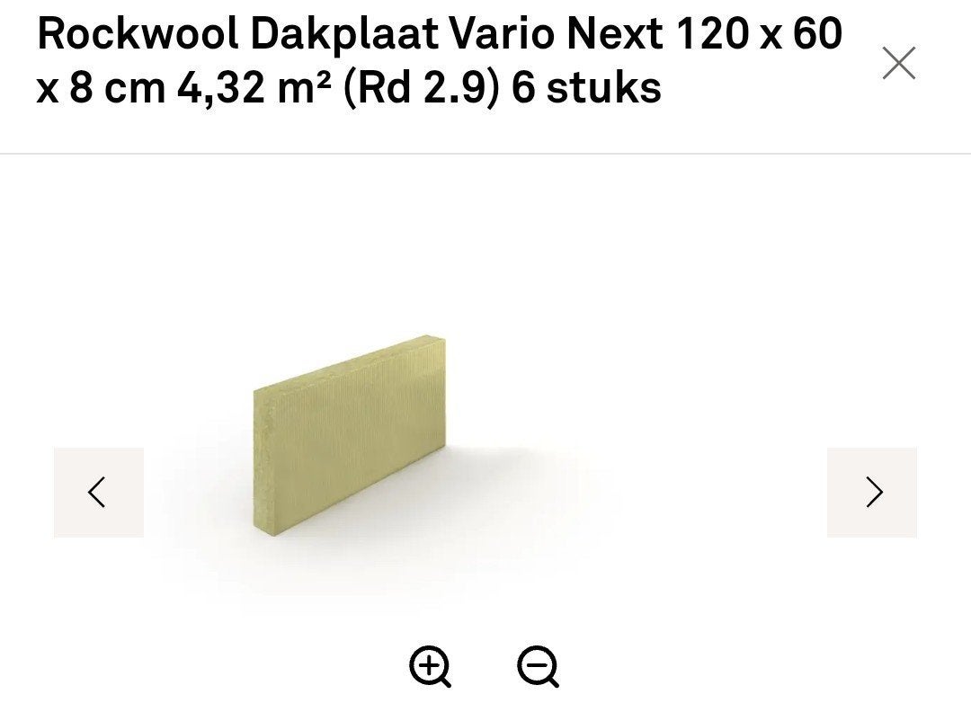 ROCKWOOL isolatie steenwol 120x60x8 CM 3,5 plaat, Ophalen, Nieuw, Steenwol, 8 tot 12 cm