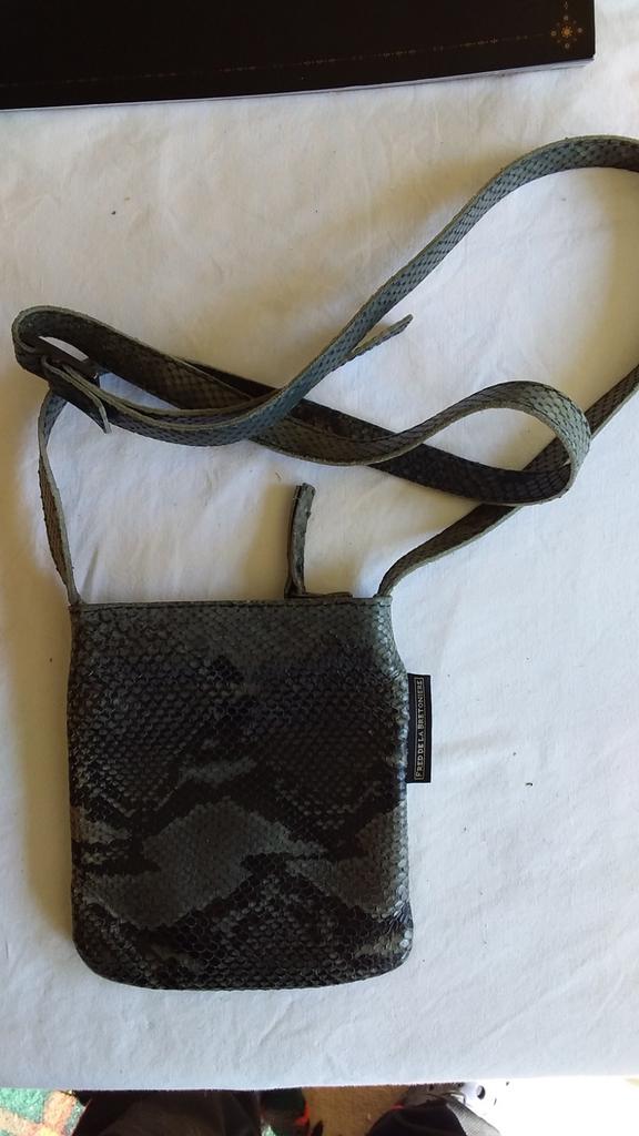 Slangenleren heuptasje Fred de la Bretoniere vintage tas, Ophalen of Verzenden, Groen