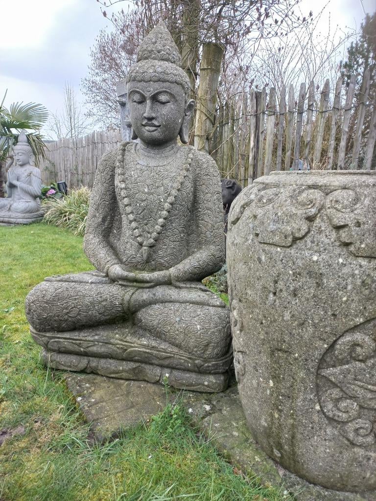Boeddha beeld van natuursteen - Groensteen, Tuin en Terras, Tuinbeelden, Nieuw, Steen, Ophalen