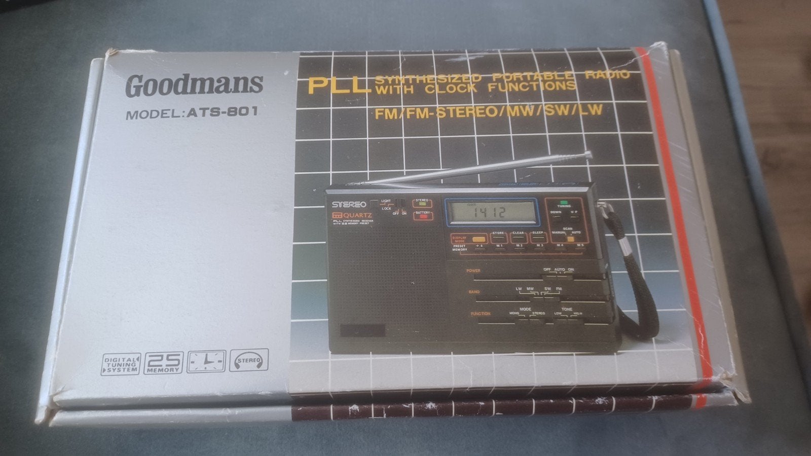 Wereldradio Goodmans ATS-801 Sangean PLL & 25 memory radio, Ophalen of Verzenden, Zo goed als nieuw, Wereldontvanger
