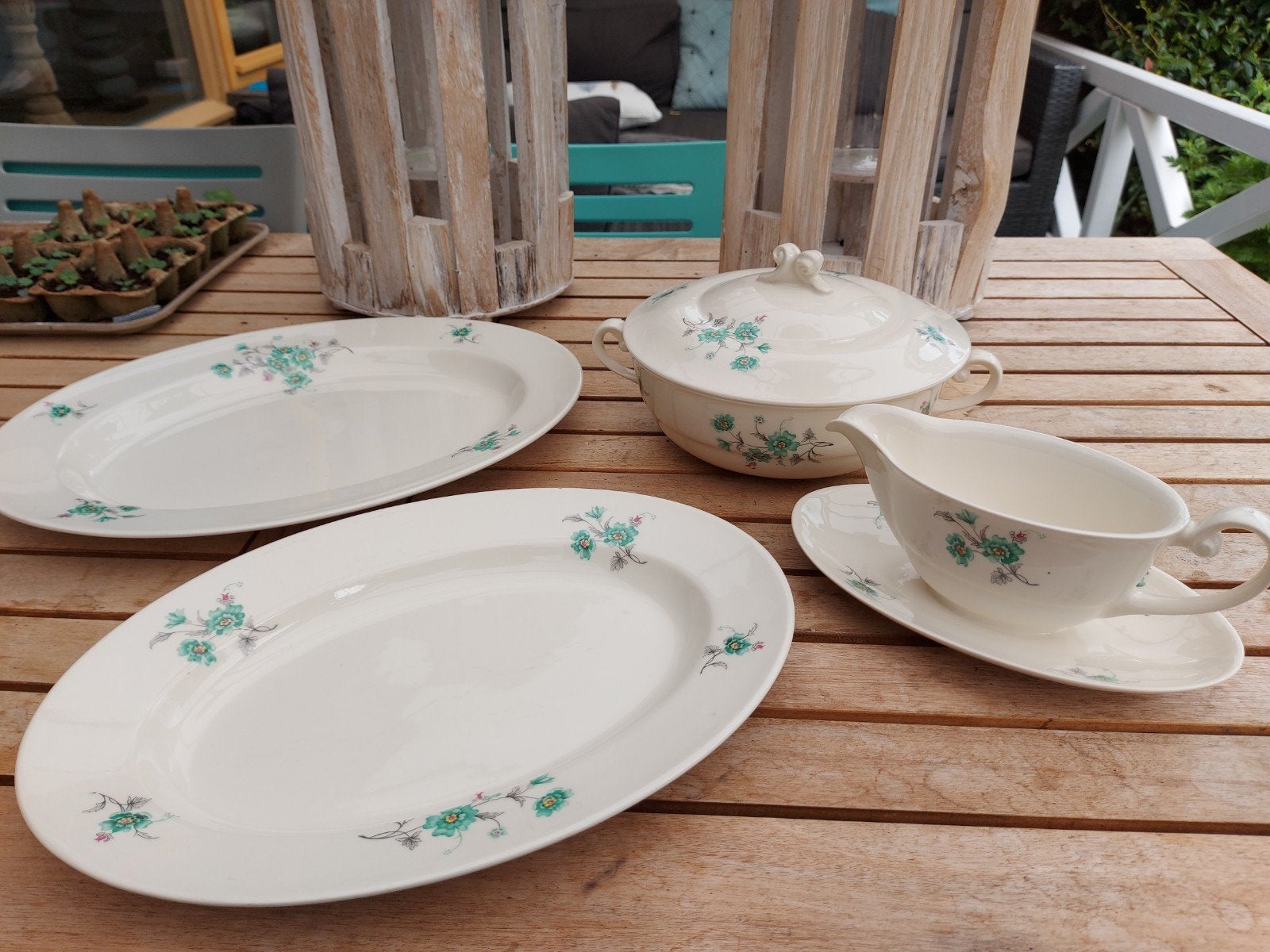 Regout servies groene lelie, Ophalen of Verzenden