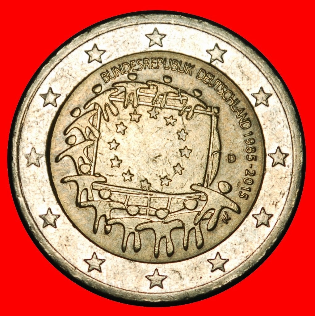Ⰺ FLAG GREECE: GERMANY 2 EUROS 1985-2015D BAVARIA, Ophalen of Verzenden, Duitsland, 2 euro, Losse munt