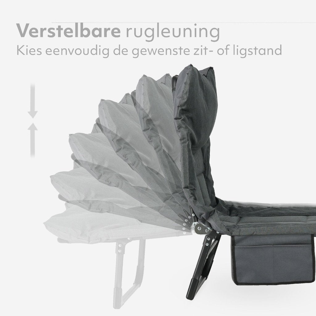 Mooiys veldbed grijs | Verstelbare rugleuning, opvouwbaar, Ophalen, Overige, Zo goed als nieuw, Marithaime 8, 6662 WD Elst, Nederland