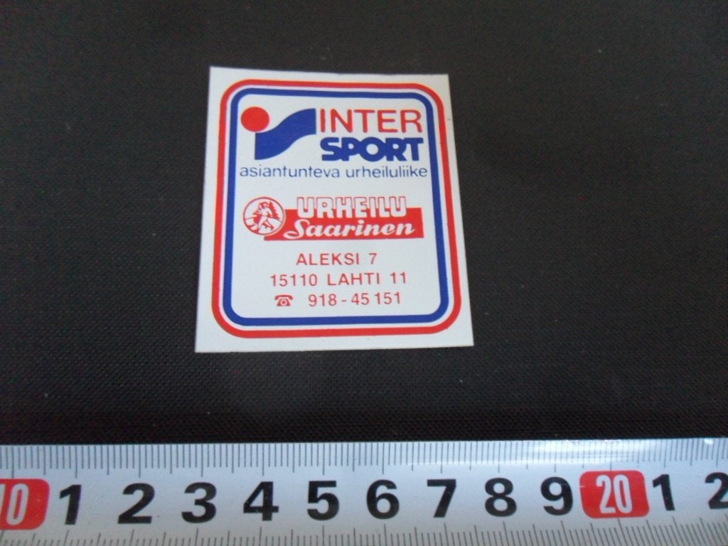 stickers Finland Lahti  INTER SPORT URHEILU Saarinen, Ophalen of Verzenden, Zo goed als nieuw