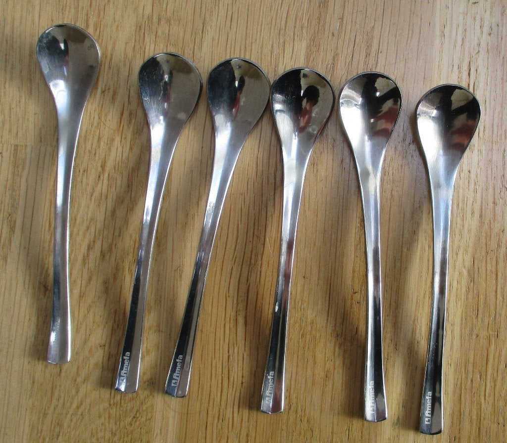 6 AMEFA koffielepeltjes/theelepeltjes mooie vorm 11,5cm, Ophalen of Verzenden, Amefa, Rvs of Chroom