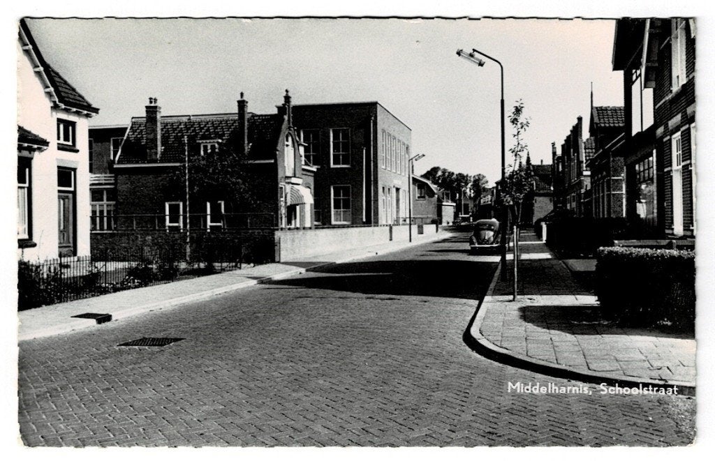 Middelharnis, Schoolstraat - 1957, Verzenden, 1940 tot 1960, Gelopen, Zuid-Holland