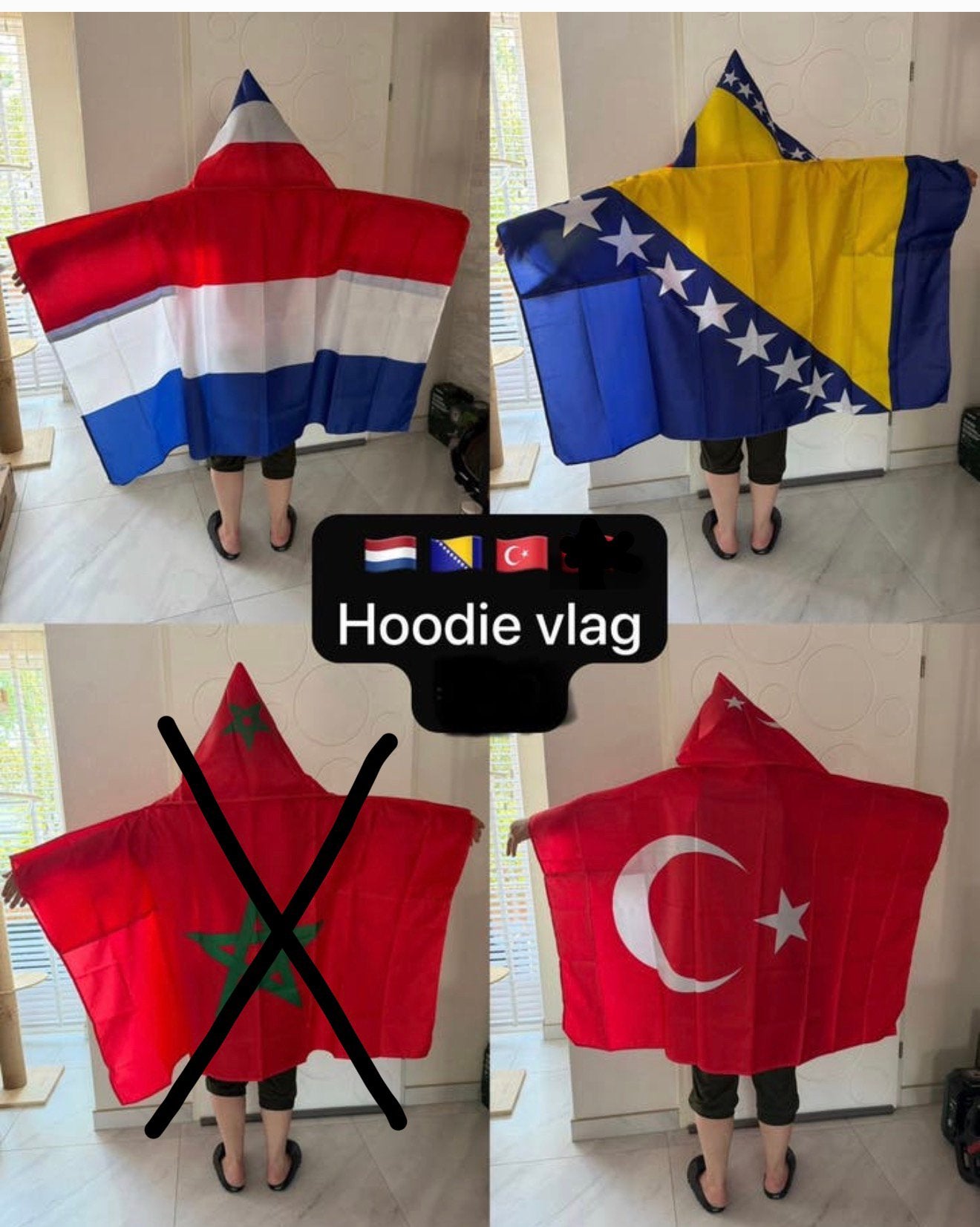 Hoodie vlag, Nederland, Turkije, Bosnie, Ophalen of Verzenden