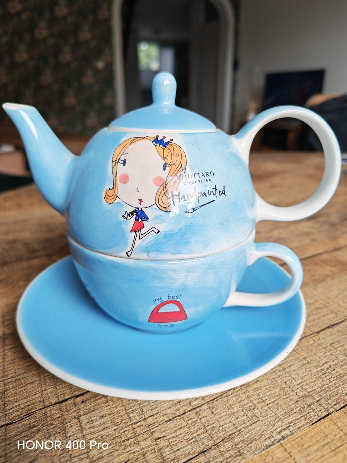 Whittard of Chelsea 'Tea for One' set – Handgeschilderd (The, Ophalen of Verzenden, Nieuw, Porselein, Kop en/of schotel