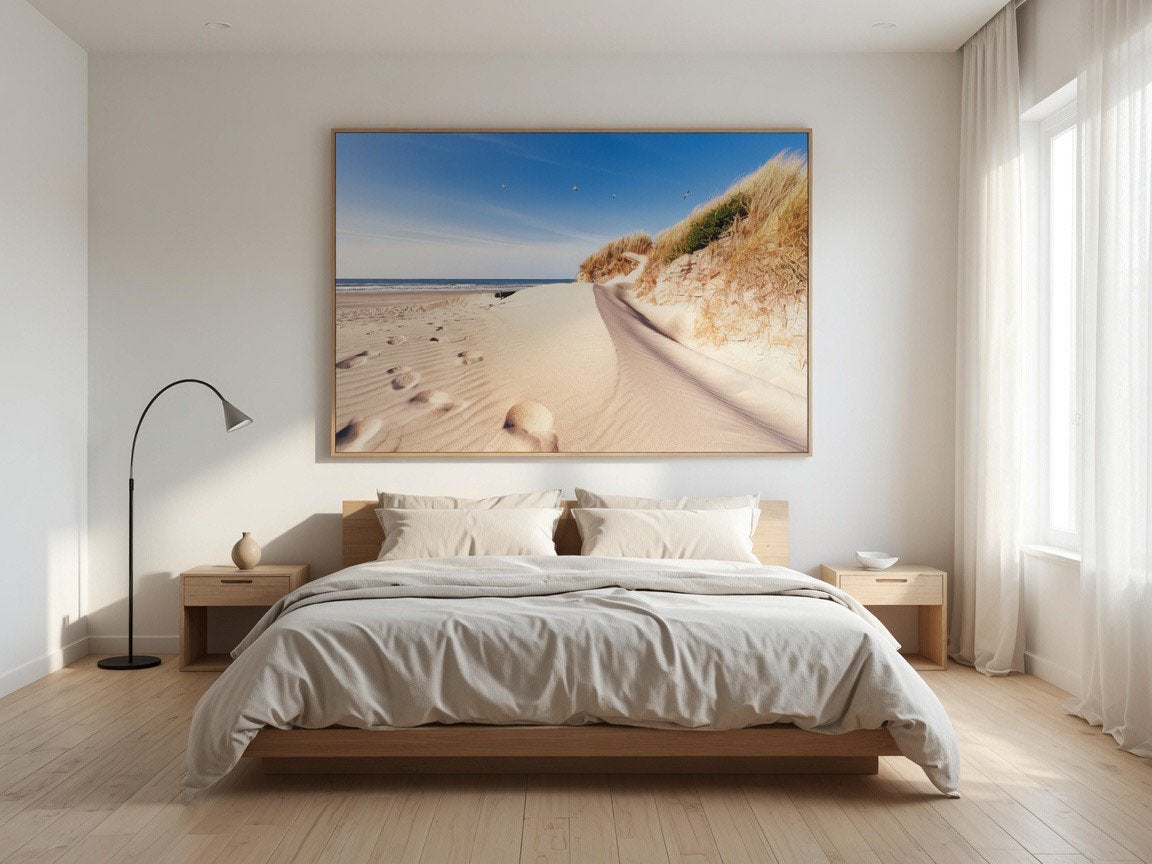 Duin foto’s op canvas (2meter breed) in naturel houten lijst, Ophalen, Foto, Fotografie, Ingelijst