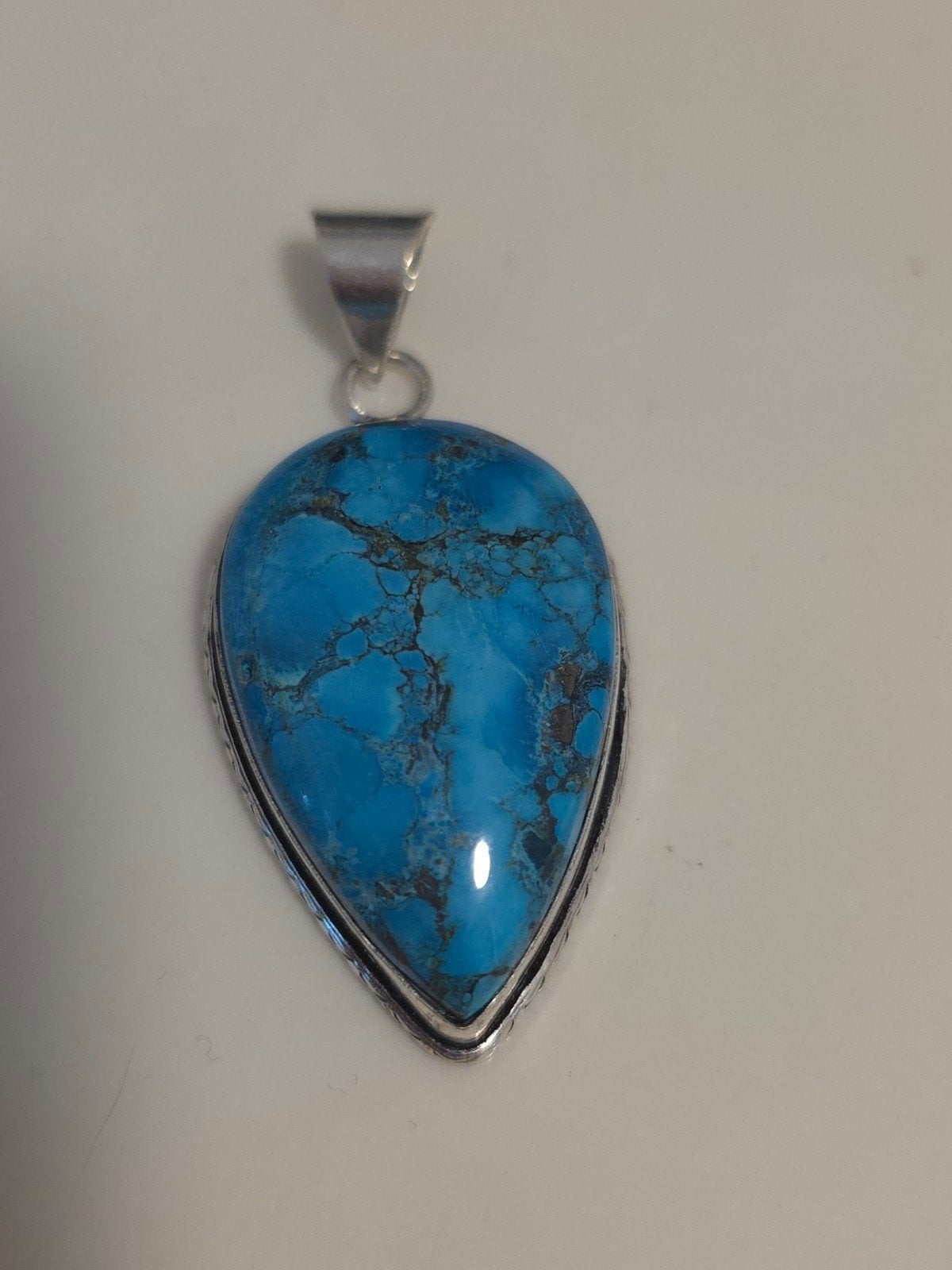 Hanger met turkoois edelsteen, Overige materialen, Blauw, Zwanensingel 239, Nieuw