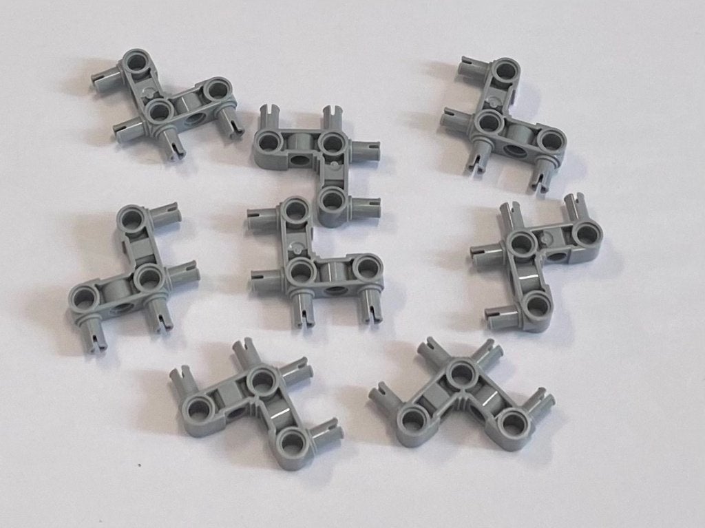Partij 8x nieuwe licht grijze Lego pin connector, Overige thema's, Lego, Nieuw, Ophalen of Verzenden