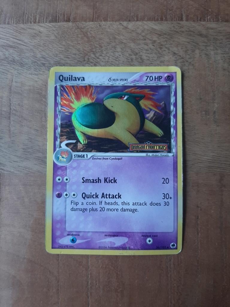 Quilava #36, Reverse Holo, Pokemon Dragon Frontiers, Ophalen of Verzenden, Zo goed als nieuw, Losse kaart