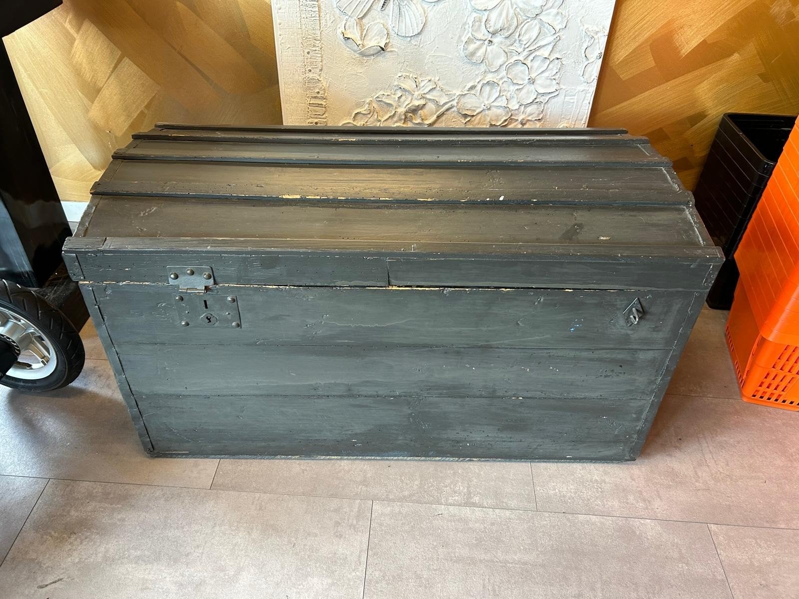Vintage houten kist - Donkergroen, Ophalen