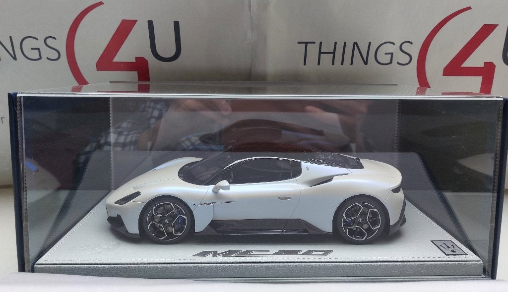 BBR 1:18 Maserati MC20 Coupe 2020 Bianco Audace met vitrine, Ophalen of Verzenden, Nieuw, Auto, Overige merken