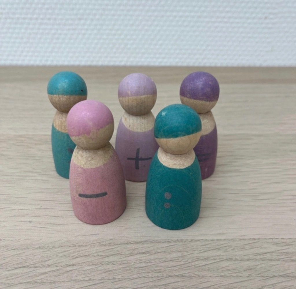 Houten rekenpoppetjes - Montessori speelgoed, Ophalen of Verzenden, Gebruikt, Overige typen