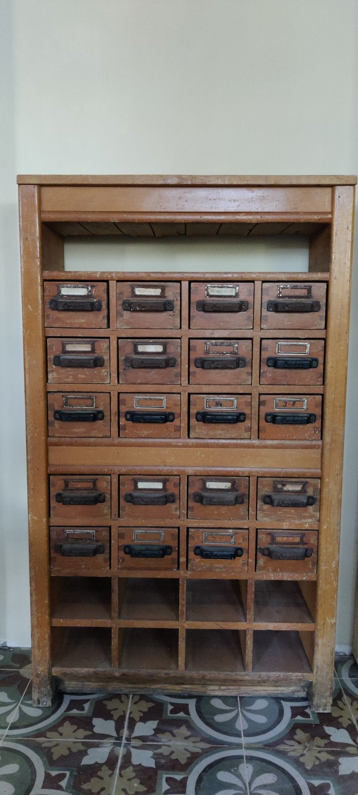Apothekerskastje, ladekastje, drukkerijkast, schoolkastje, Ophalen, Gebruikt, 5 laden of meer, 50 tot 100 cm