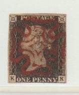 Engeland Penny Black maltheser cross mooi exemplaar, Ophalen of Verzenden, Gestempeld