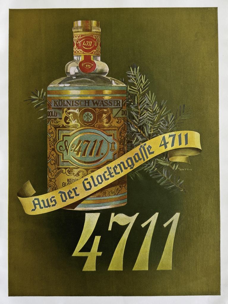 7 vintage Duitse reclameprenten, 1941 - Cosmetica, Art Deco, Verzenden, Gebruikt, Overige typen