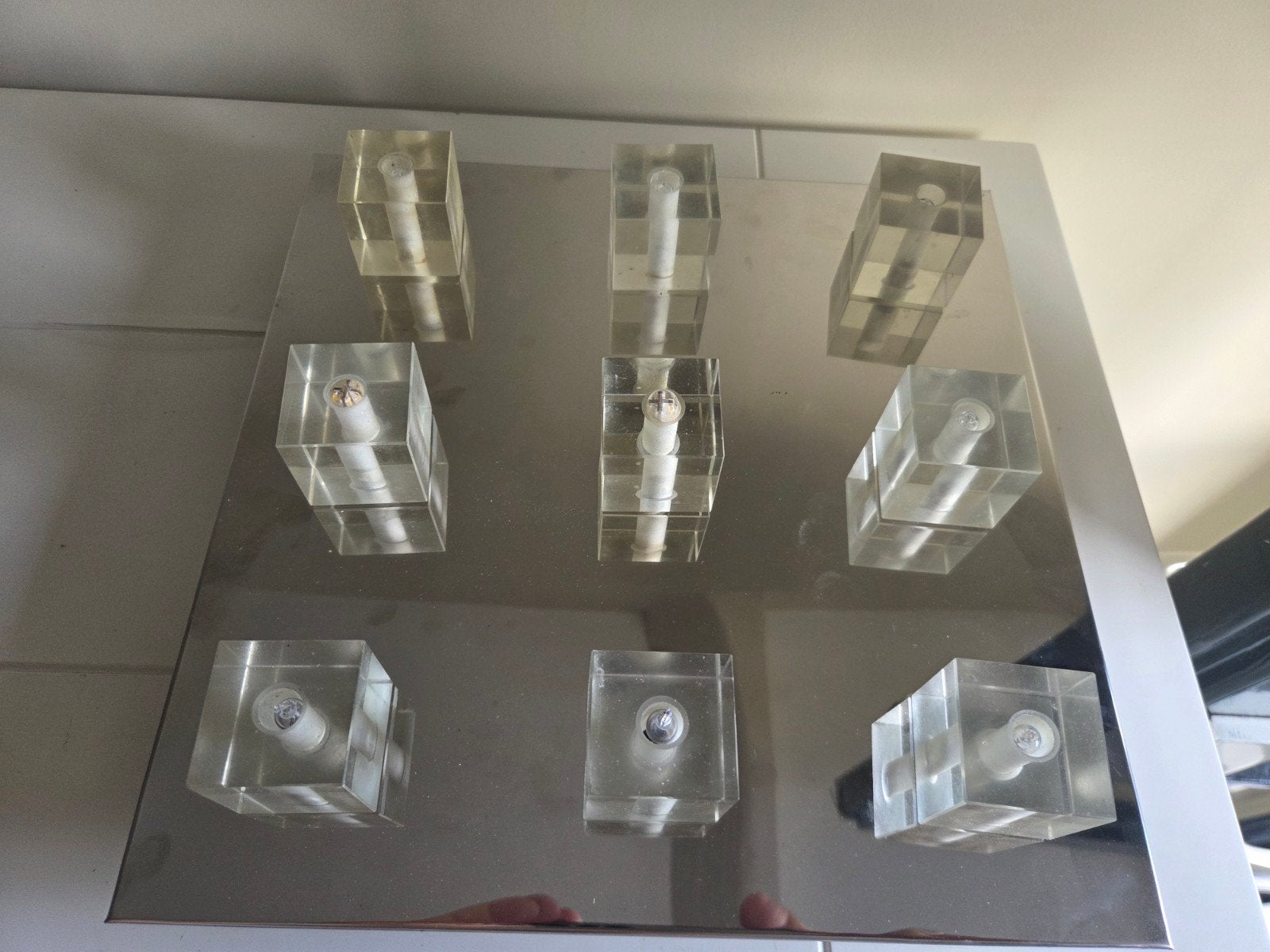Plafondlamp met 9 halogeenlampjes type Kingson Lighting, Overige merken, Gebruikt, Zilver, G4