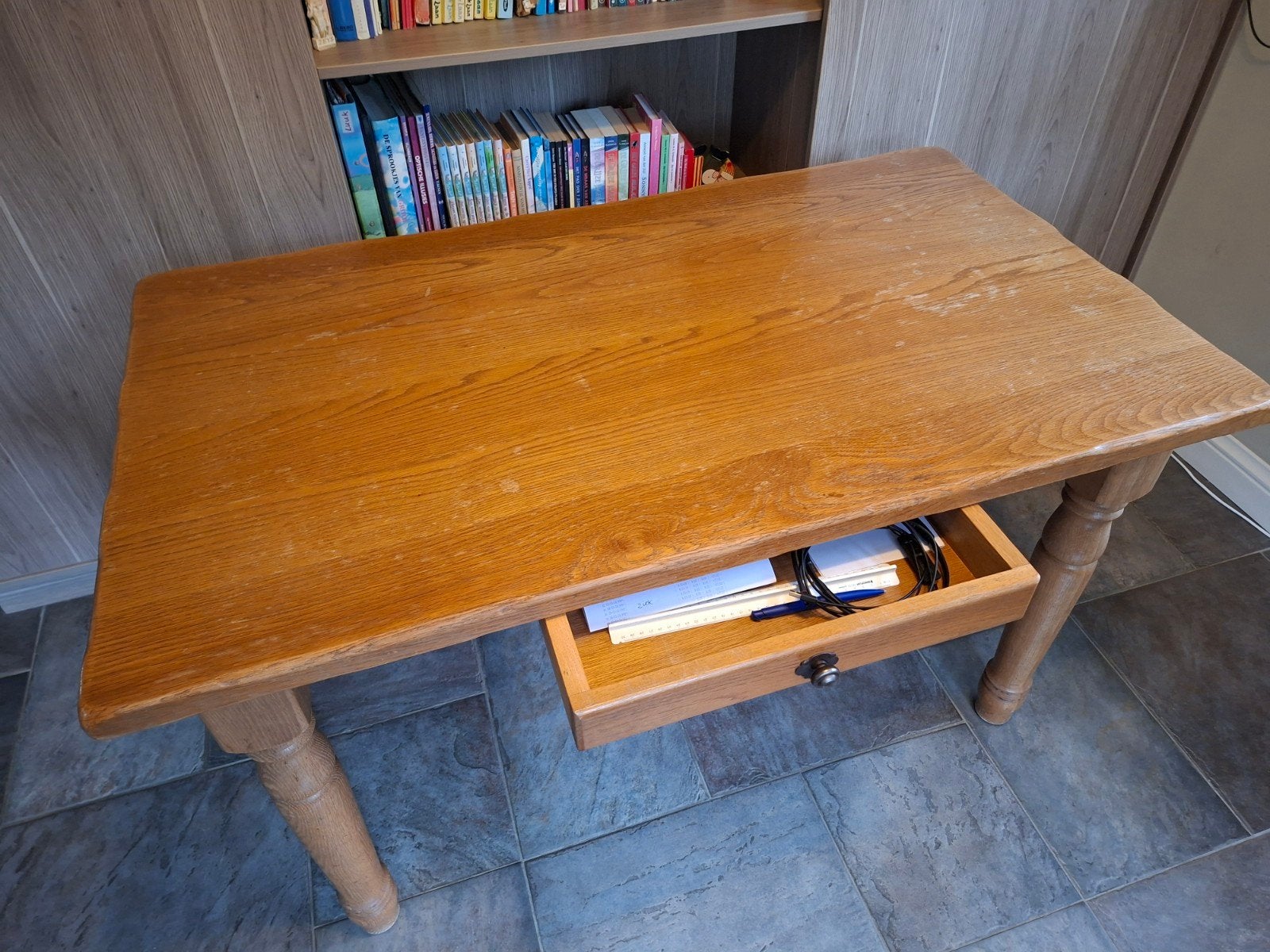 Eikenhouten TV-meubel en tafels, Ophalen, Gebruikt, 100 tot 150 cm, Klassiek