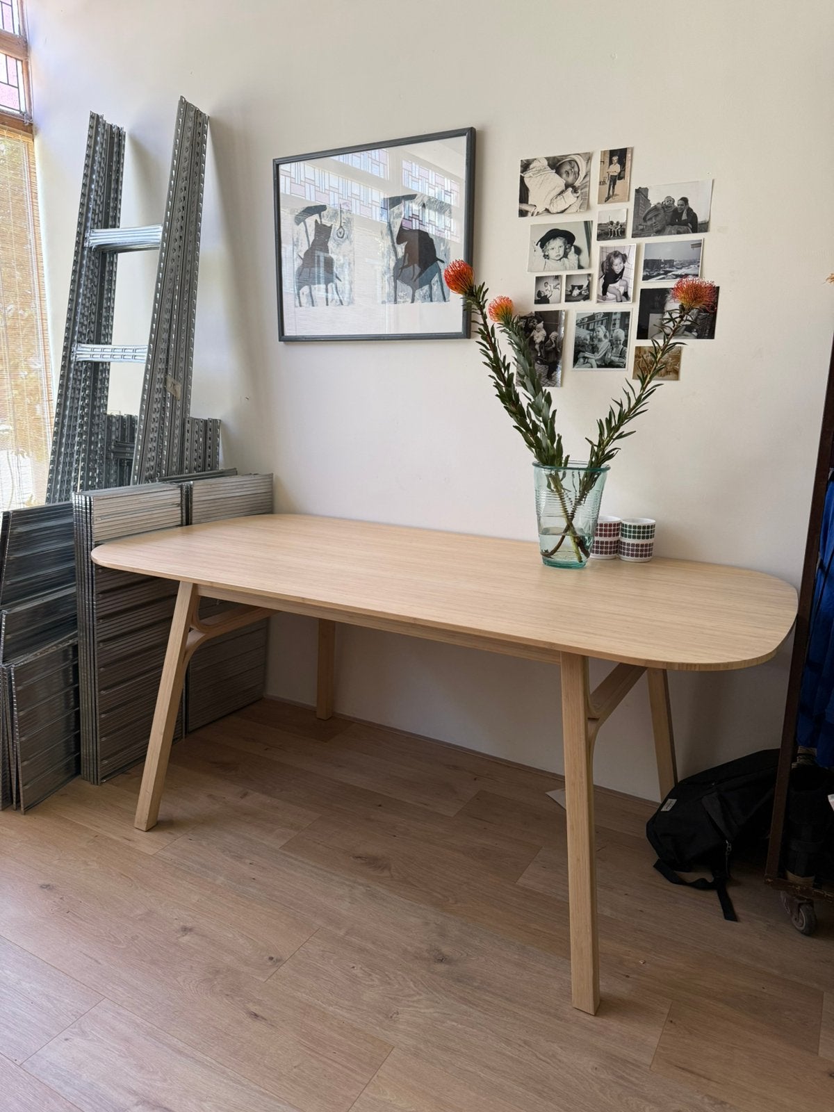 Ikea Voxlov bamboe tafel in mooie staat!, Huis en Inrichting, Tafels | Eettafels, Ophalen, Zo goed als nieuw, Rechthoekig, 50 tot 100 cm