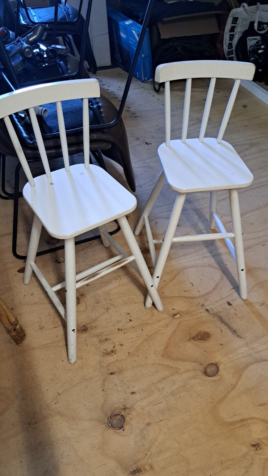Set van 2 witte houten IKEA krukken, Ophalen, Gebruikt, Twee, Wit