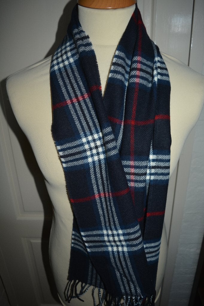 mooi ruit sjaal, blauw, wit, rood, Made in Germany, Overige maten, Ophalen of Verzenden, Zo goed als nieuw