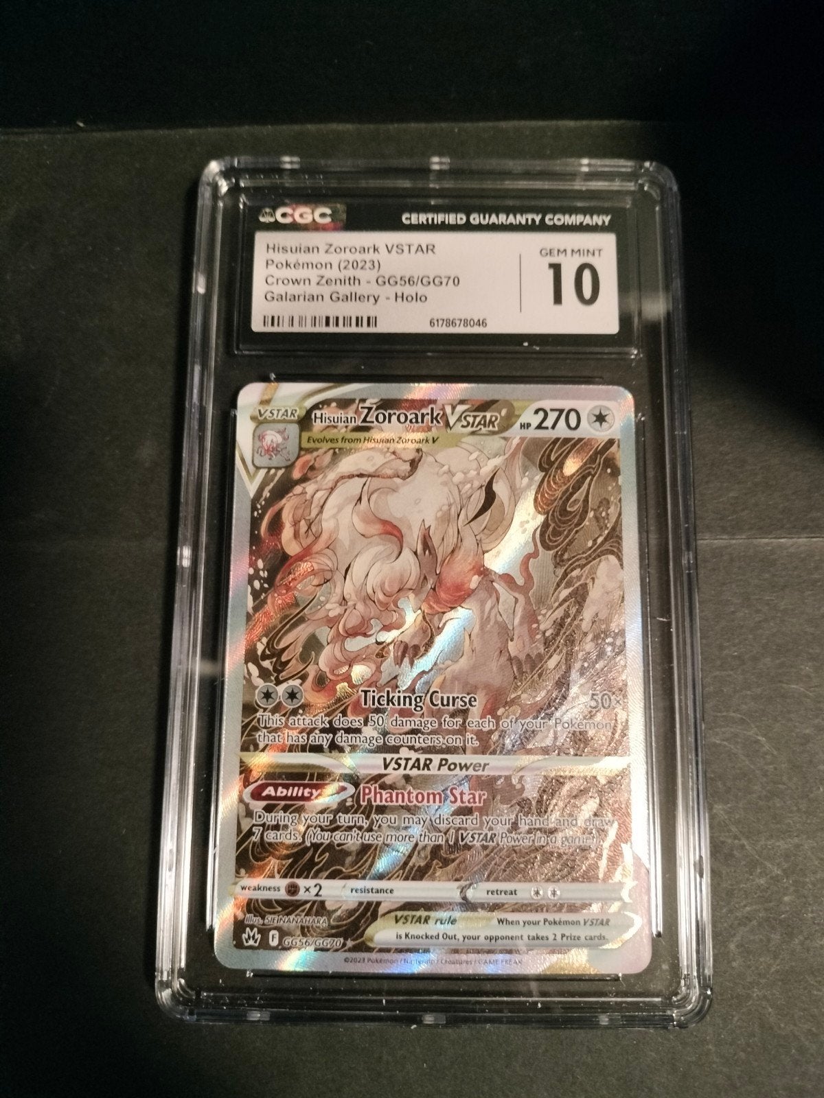 Hisuian Zoroark VSTAR CGC 10 Gem Mint Crown Zenith GG56/GG7, Verzenden, Zo goed als nieuw, Losse kaart, Foil