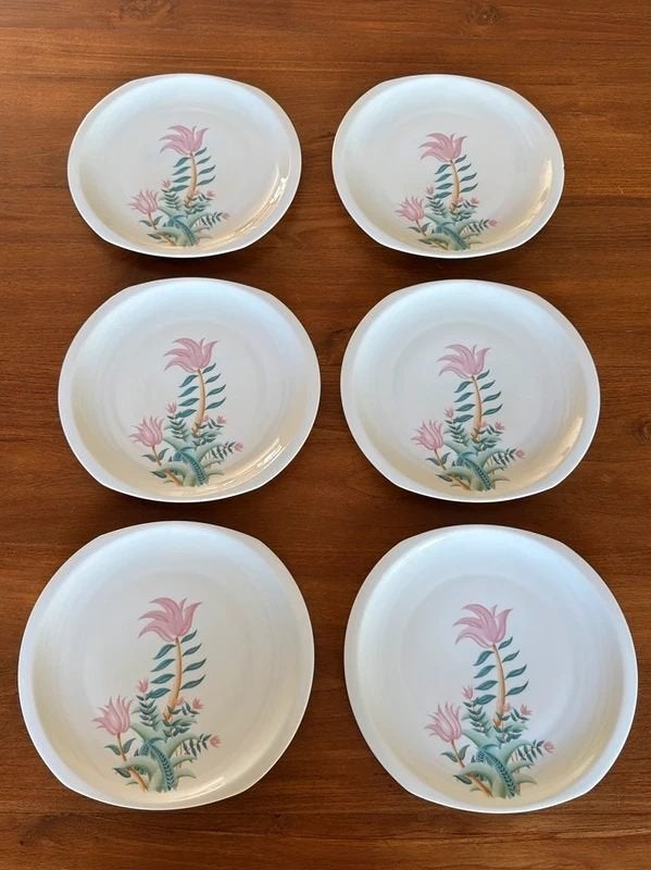 6 Bernardaud Limoges Agathe dinerborden, Ophalen of Verzenden, Zo goed als nieuw, Bord(en), Overige stijlen