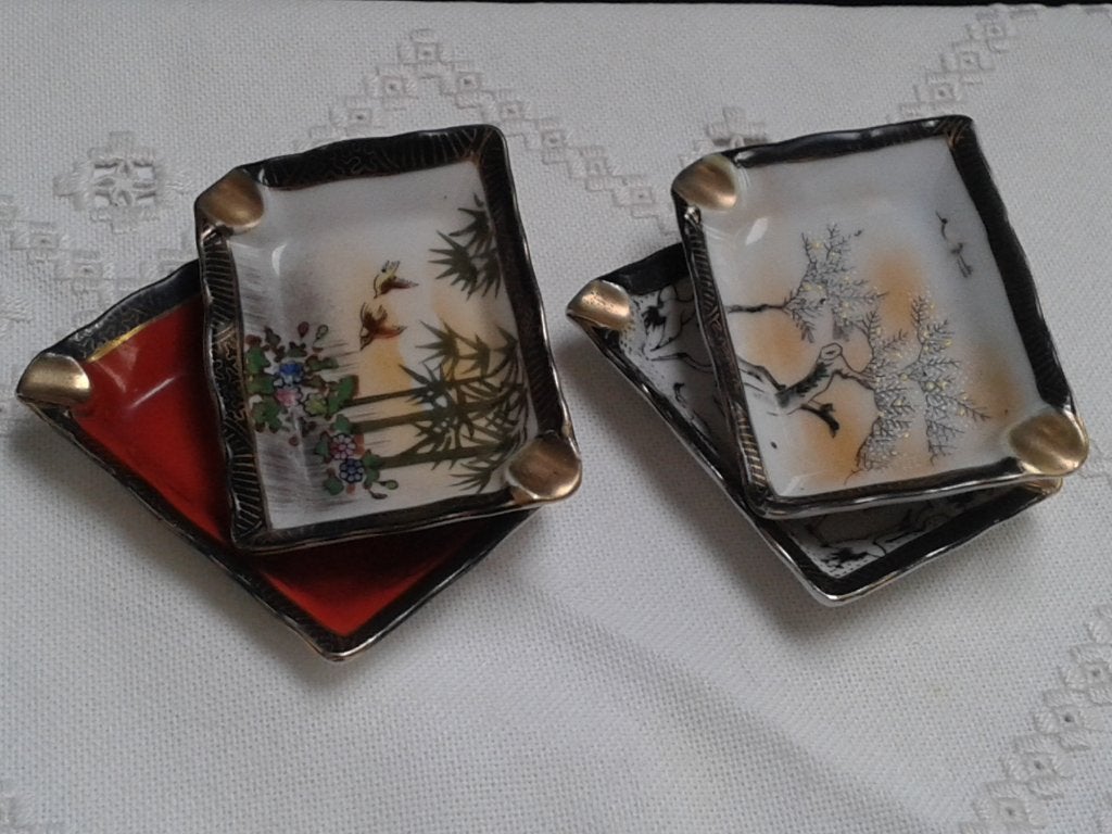Oud SETJE Japanse ASBAKJES ~ Jaren 1930 ~ Gemerkt NIPPON, Antiek en Kunst, Ophalen of Verzenden